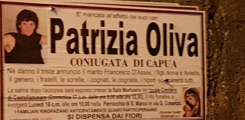 Castellammare, morta sull'autostrada: dopo una settimana l'addio a Patrizia 