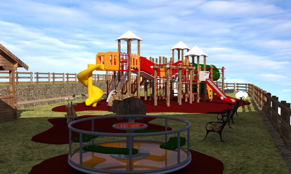 Pimonte, un parco giochi in una piazzetta donata al comune