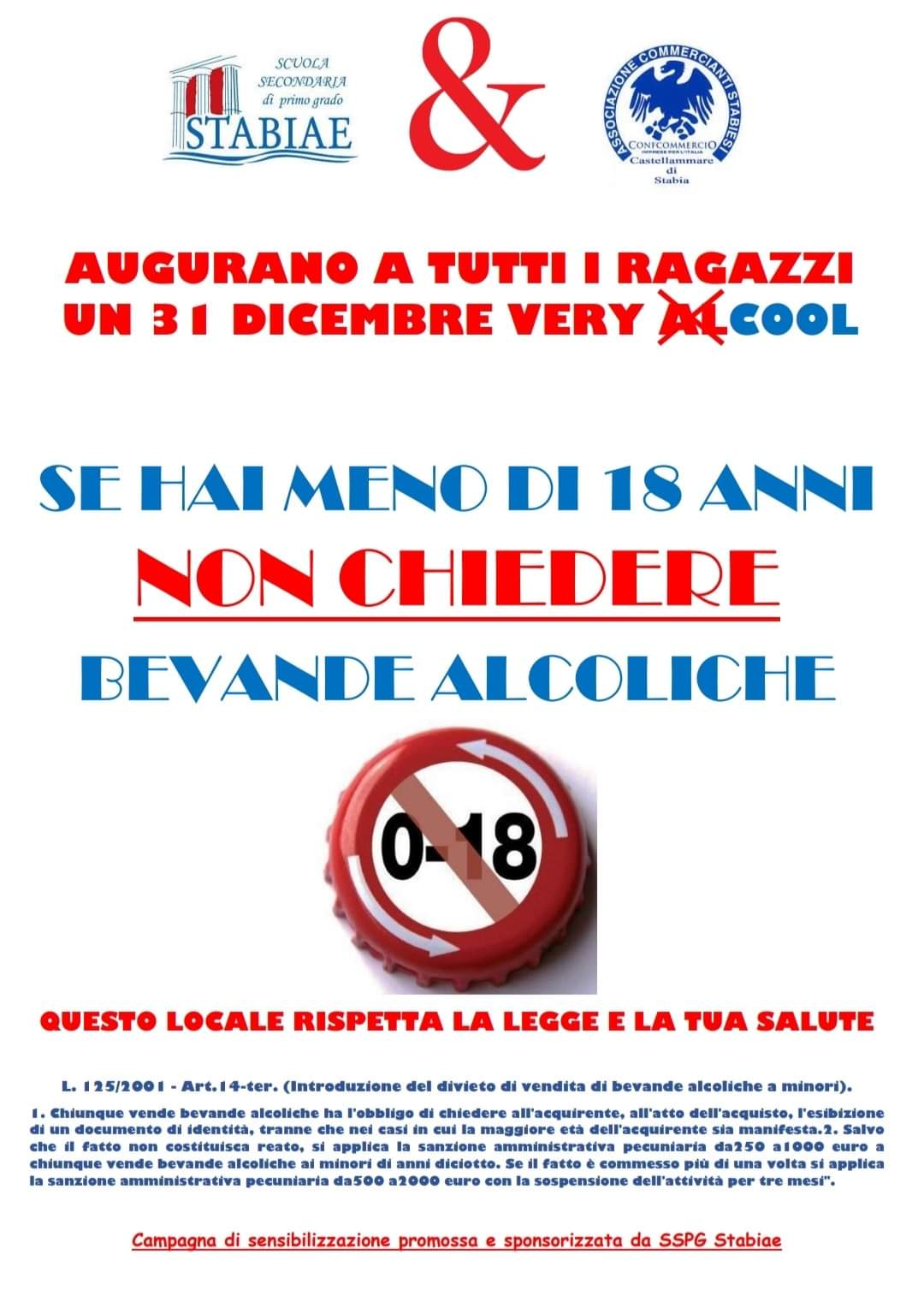 Castellammare, tre ragazzini in coma etilico e dodicenni ubriachi: campagna contro l'alcol a Capodanno 