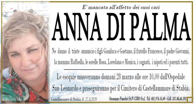 Castellammare, l'addio a Anna Di Palma