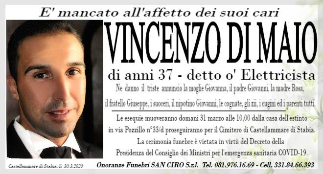 Castellammare, l'addio a Vincenzo Di Maio