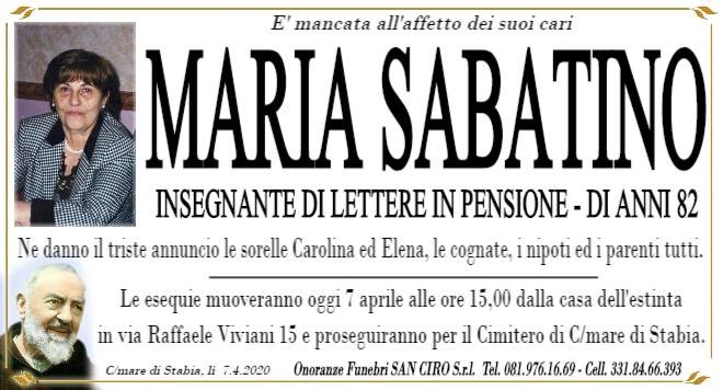 Castellammare, l'addio a Maria Sabatino