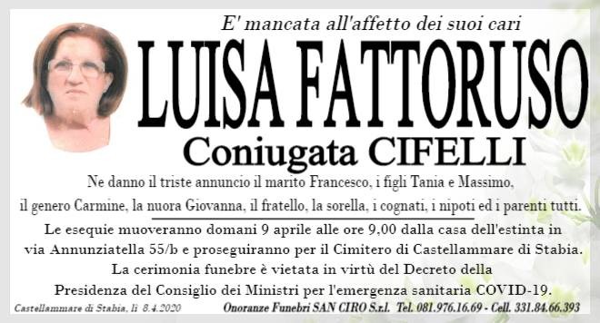 Castellammare, l'addio a Luisa Fattoruso