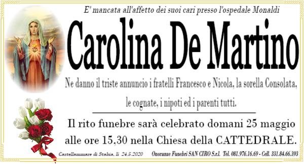 Castellammare, l'addio a Carmela De Martino