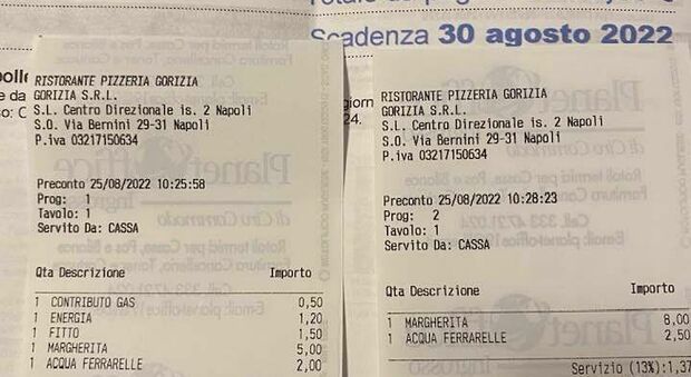 Pizzeria a Napoli, la provocazione: 'Nel conto contributo alle bollette'