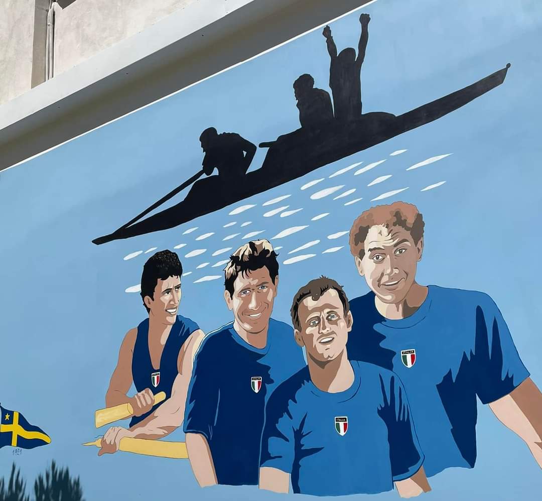 Castellammare, un murales omaggio ai campioni di canottaggio