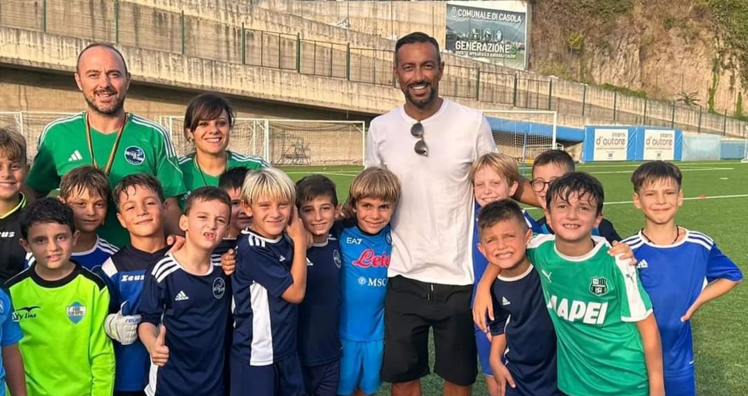 Castellammare, Quagliarella con i piccoli atleti della Virtus Junior Stabia: 'Grazie Fabio'