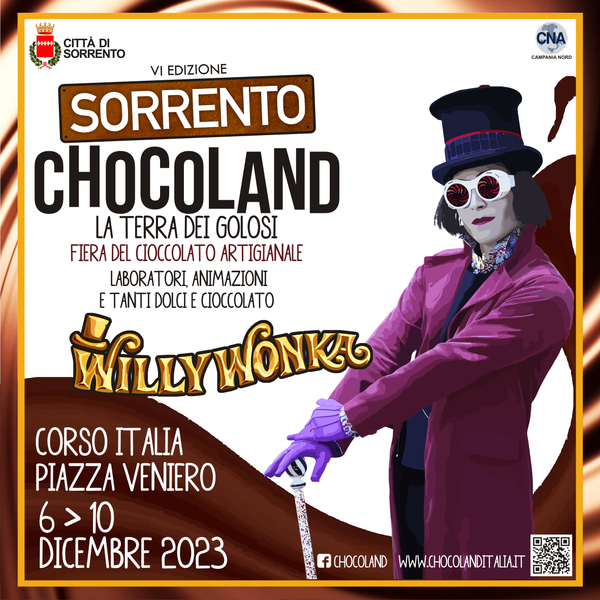 Chocoland torna a Sorrento, con Willy Wonka ed una 