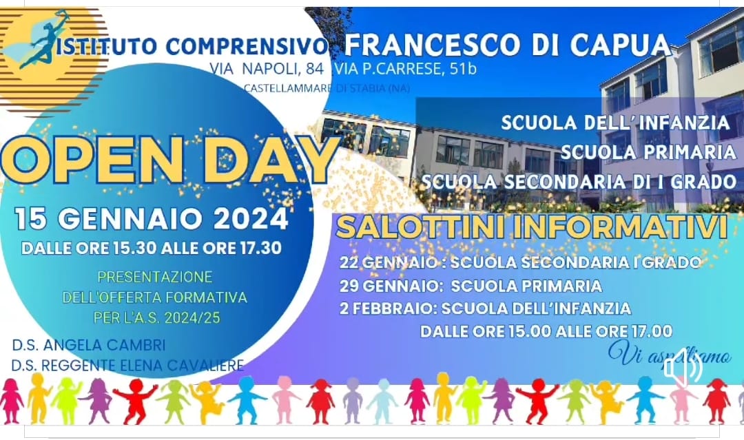 Incontro con il Futuro: L'Istituto Comprensivo 'Francesco di Capua' Invita a Scoprire la sua Offerta Formativa nel 2024