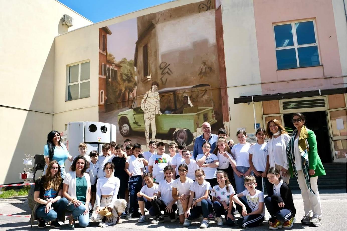 Sant'Antonio Abate, un murale dedicato a Siani in una scuola Abagnale: 'Il suo sacrificio per sconfiggere le mafie'