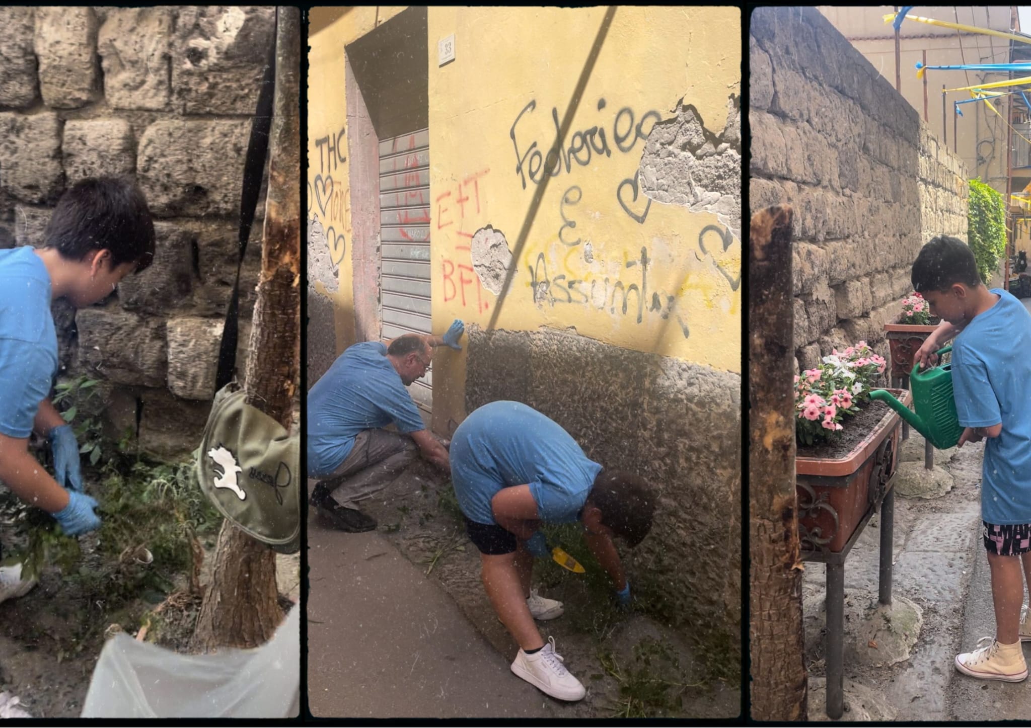 Castellammare, i ragazzi di Scanzano ripuliscono il quartiere: 'Fiori al posto dei rifiuti'