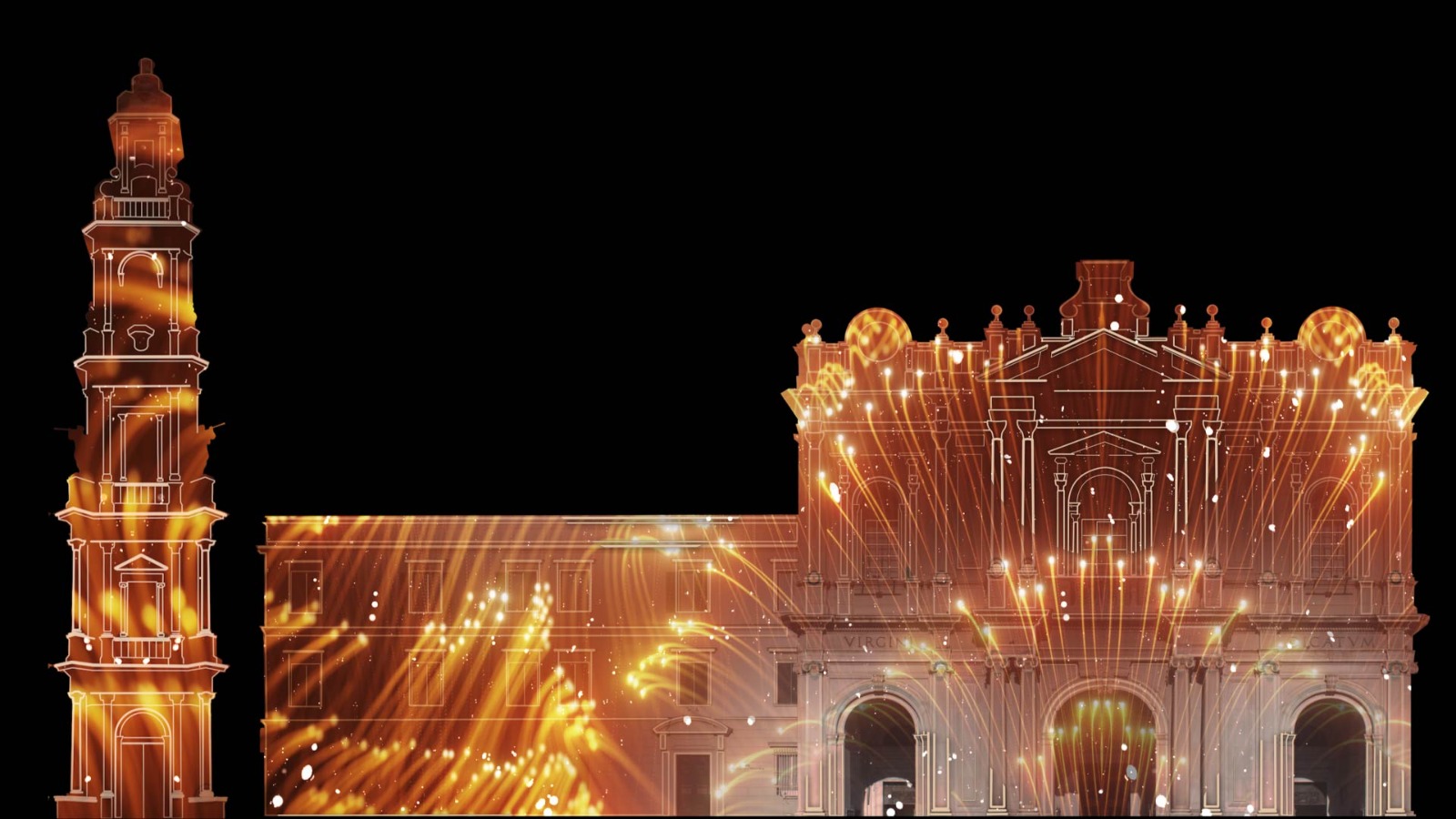Pompei candidata a capitale della Cultura: si illuminano il Santuario e il Campanile