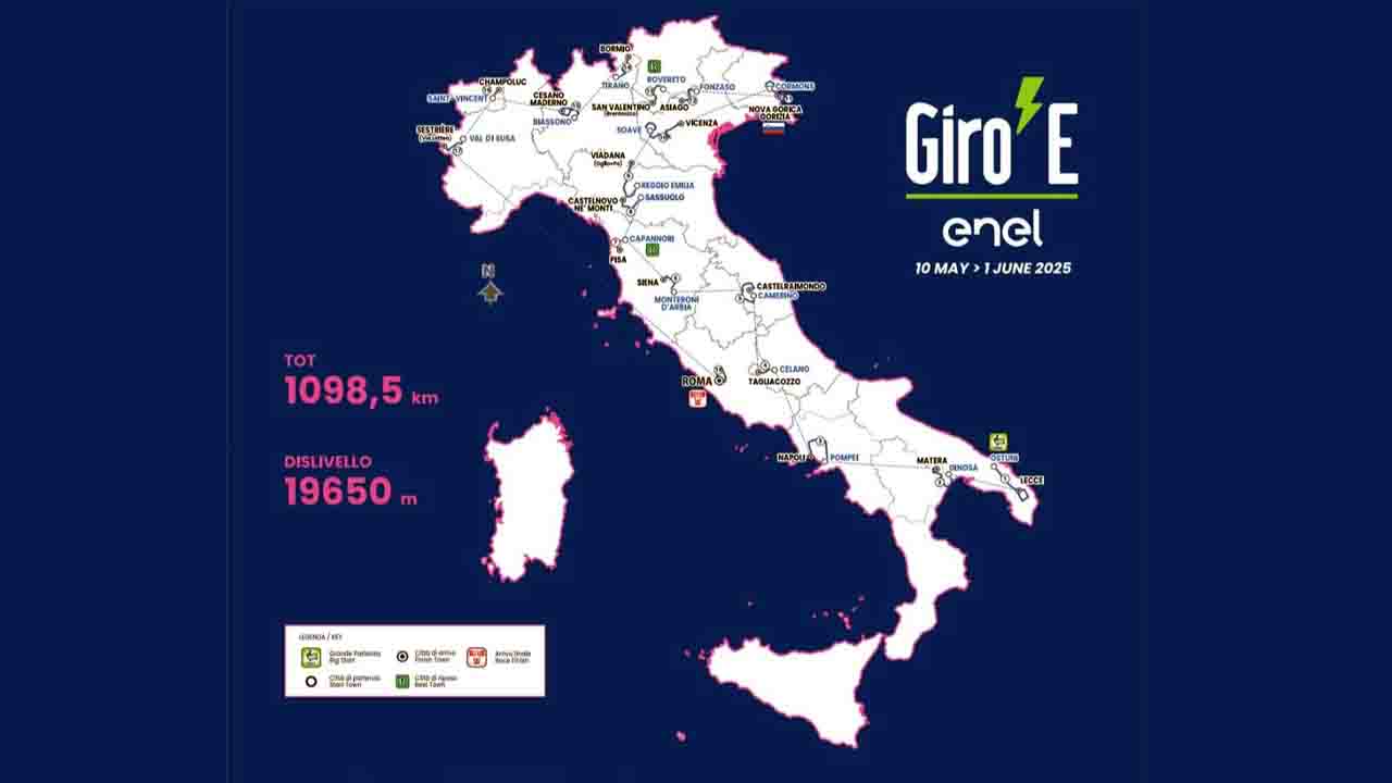 Il Giro-E fa tappa a Pompei