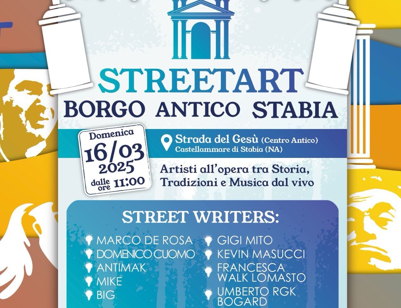 Castellammare, street art nel centro antico: spettacoli, musica e arte 
