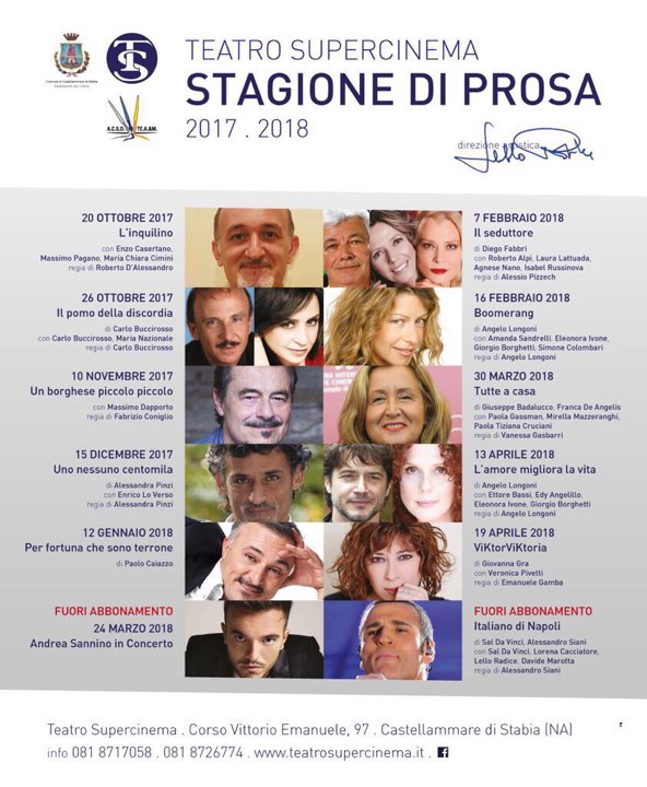 Teatro a Castellammare, il direttore artistico Radice presenta la nuova stagione: in chiusura la star Sal da Vinci